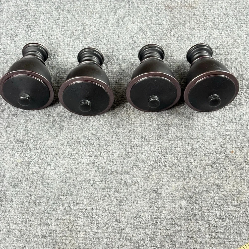 Vintage Black Curtain Rod Finials Purple Details Set of 4 Urn Shape 4